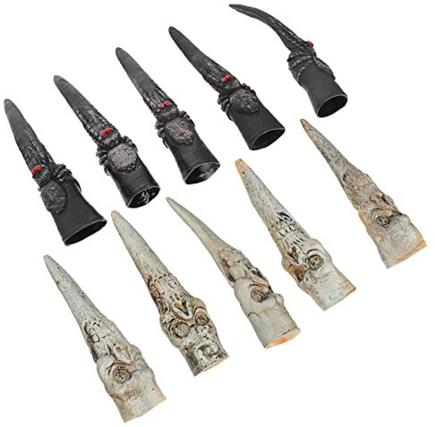 Gogogmee Hexenfingernägel 10 Stück Halloween Künstliche Hexennägel Rollenspiel-hexennägel-set