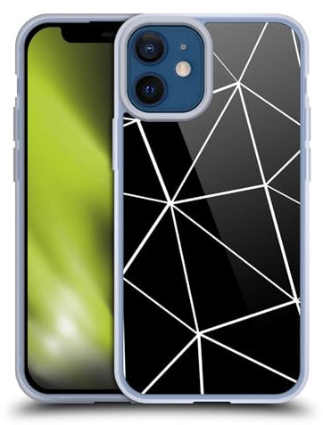 Head Case Designs Offizielle PLdesign Schwarze Dreiecke Weiße Linien Geometrische Muster Gelhülle [Militärischer Schutzgrad] Kompatibel Mit Apple iPhone 12 Mini Und Kompatibel Mit MagSafe