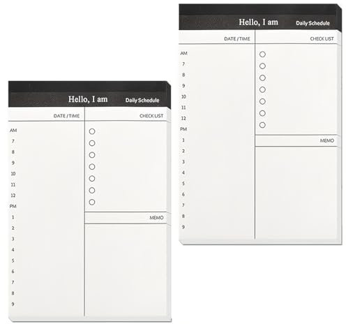 NJCXOLA Cuaderno de Agenda de 2 Piezas, Lista de Tareas, Lista de la Compra Colgante sin Tinta 50 Hojas por Bloque (8,5 x 12,5 cm)