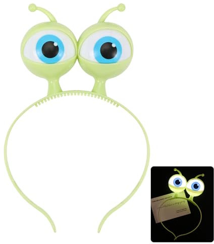 O-Kinee Alien Augen Haarreifen LED,Leuchtender Haarkranz,Blink Kopfschmuck Stirnbänder,LED Haar-Accessoires für Geburtstag,Festivals,Fasching,Party Dekor