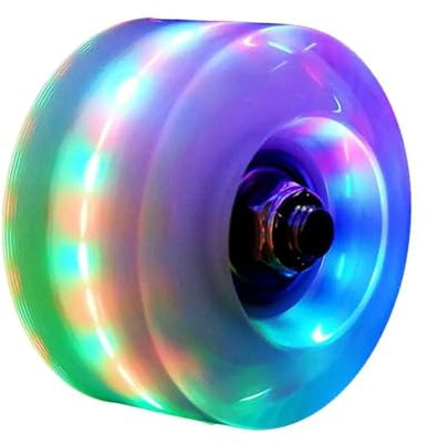 OZLCUA Leuchtende Rollen Zweireihige Rollschuhe, leuchtende Räder, Rollschuhe, blinkende Räder, Vierrad-Rollschuhe, Zubehör, PU-Rollenrad Luminous Roller Skates Wheels(Mix Color)