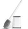 Braoses Toilettenbürste mit Halter, schnell trocknendes Silikon-Hockerhalter-Set mit Wandhalterung für Badezimmer-Gäste-WC (Weiß)