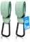 Bdwing Ganci per Passeggino Porta Borse in Pelle, 2 Pezzi Universali Accessori Passeggino per Appendere Borse, Zaini e Borsa della Spesa, Antiscivolo, Cuciture Forti (Verde Turchese)