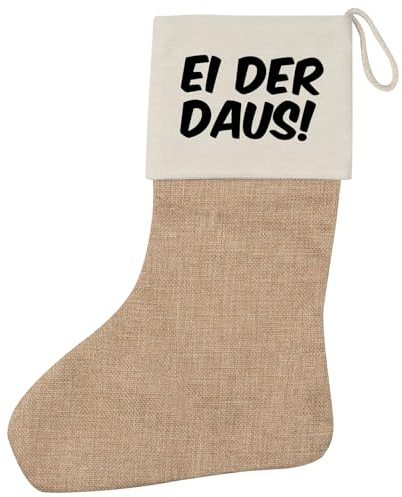 Huuraa Weihnachtsstrumpf Ei der Daus Schriftzug Geschenk