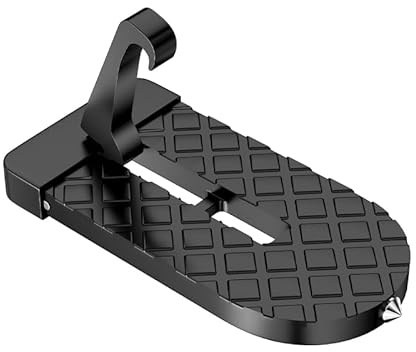 Klappbarer Auto Türpedal für Hyundai Kona Hybrid SX2 2024 2025, Auto Türstufe Auto Pedal mit Sicherheitshammer, Schwarz
