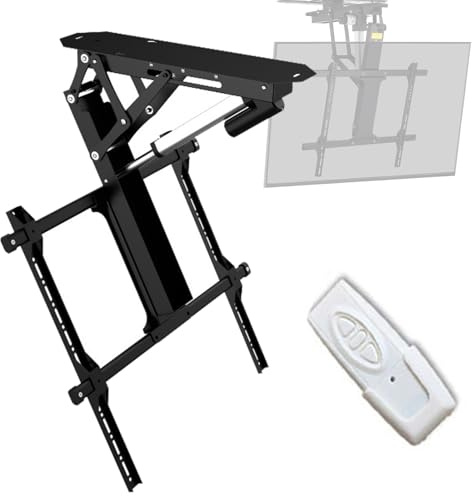 Soporte de Techo motorizado para TV, Ajuste de ángulo de 0 a 75°, Compatible con televisores de 32 a 65 Pulgadas y de 50 a 90 Pulgadas para techos Planos e Inclinados(32-65 Inch)