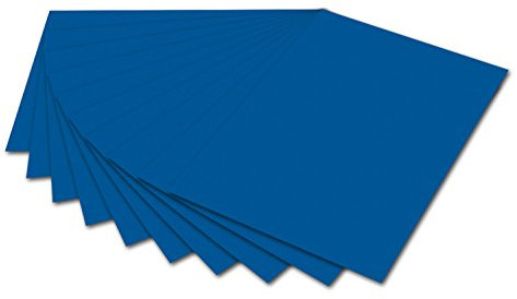 folia 6135 - Fotokarton Königsblau, 50 x 70 cm, 300 g/qm, 10 Bogen - zum Basteln und kreativen Gestalten von Karten, Fensterbildern und für Scrapbooking