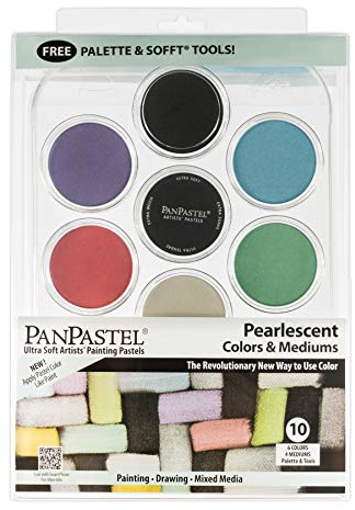 Colorfin Pan Ultra Soft Artist Pastel Set 9ml 10 kg-Pearlescent Colors and Mediums