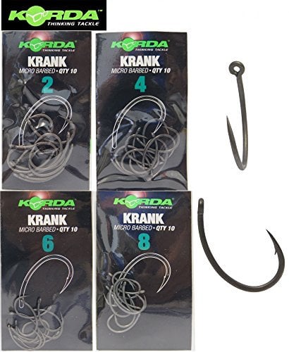 Korda Krank Haken Karpfenhaken (10 Stück), Angelhaken zum Karpfenangeln, Haken zum Karpfenfischen, Größe:8