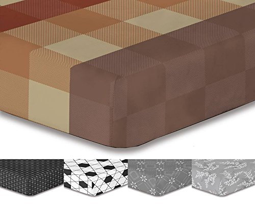 DecoKing Premium 93917 160x200 cm Spannbettlaken Steg 30 cm Schoko braun kariert Spannbetttuch Microfaser Bettwäschegarnituren Hypnosis Collection Arthur 1