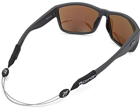 Pilotfish No Tail Adjustable Eyewear Retainer Cable Strap: Sunglasses, Eyeglasses, Glasses (14 Inch, Gunmetal Gray)