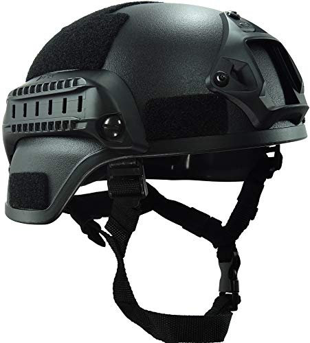 JOYASUS Taktischer Helm, multifunktionaler Mich 2000 Style Airsoft Paintball Helm mit NVG Mount und Seitenschiene