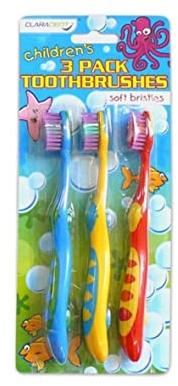 3 Pack Soft Bristle Manual Childrens Toothbrush Dental Care Grip Tooth Brush