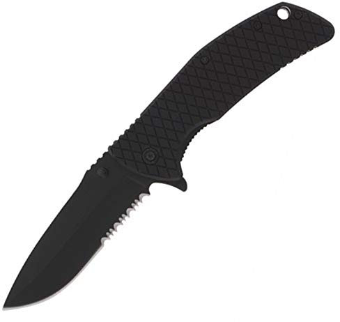 G8DS® Einhandmesser Taschenmesser mit Klingenknopf, Liner-Lock und Gürtelclip Camping Outdoor Jagd
