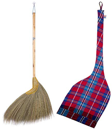 Natural Grass Broom 100% Handmade (Country Rustic)