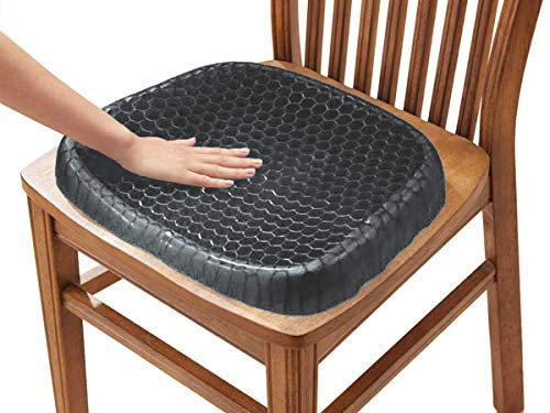 RebecaShop Cuscino in Gel Traspirante per casa, Ufficio, Auto con Rivestimento Antiscivolo - a Nido d Ape - Cuscino Alto Elastico per la Schiena Back Support (1)