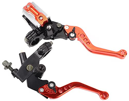 Fydun Universale Leva Freno e Frizione Moto 7/8 in Alluminio - Regolabile con Serbatoio per Manubrio