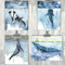 WJWGP Aquarell Wale Leinwand Kunstdruck Malerei Poster Wanddekoration Orca Kunst Kindergarten Cetacea Poster Wandbilder Für Heimtextilien 38x50cmx4 Kein Rahmen