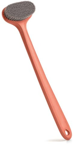 surlees Rückenschrubber für Dusche, Bad und Körperbürste für ältere Menschen, Männer und Frauen, 38 CM, Farbe Orange, steife Borsten (BO156)