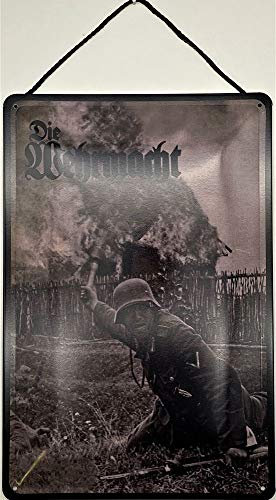 Blechschild mit Kordel 30 x 20 cm Soldat am Boden - Blechemma