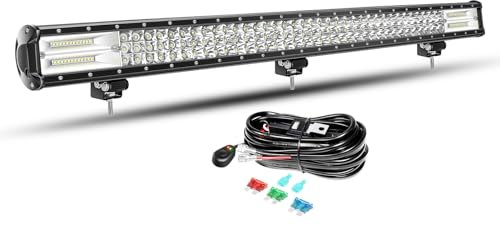 Willpower 39 Zoll LED Arbeitsscheinwerfer Bar 540W LED Scheinwerfer 12V 24V mit Kabelbaum Flutlicht Spotlight LED Lightbar Zusatzscheinwerfer für Auto Offroad Traktor SUV UTV ATV