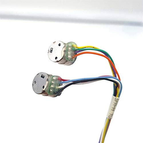 Argerrant 2PC / 1pair Micro Stepper Motor 8mm Zwei-Phasen-Vier-Draht-Schritt-Motor und mit 9 Teeth Messinggetriebe 0,2 Modulus (Größe : 8 MM)