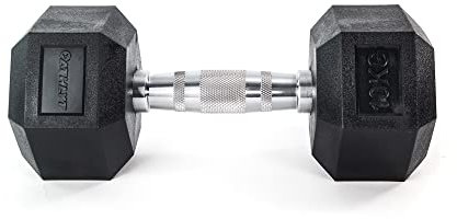 Athlyt - Hexagon Hanteln, 10 kg, Schwarz