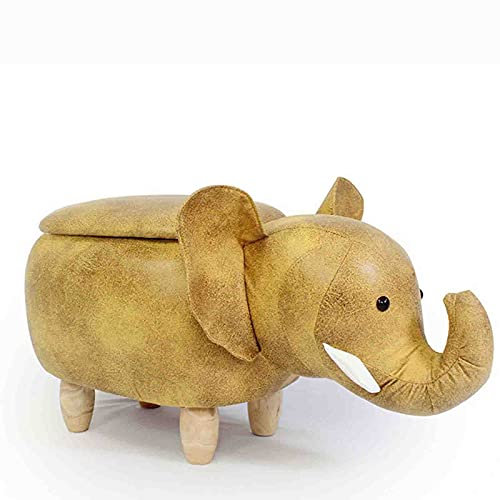 YXZN Reposapiés Asiento Animal Escabel de Almacenamiento Resto del pie de heces de Elefante Banco de Calzado con 4 Patas de Madera for Adultos de los niños