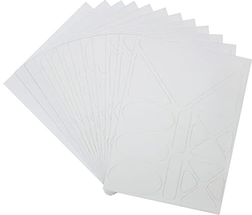 Woohome 12 Blätter Flicken Selbstklebend Stoff Patch, Nylon Kleidung Reparatur Nylon Selbstklebende Reparaturflicken für Bekleidung Daunenjacke Zelt Kleidersack, Weiß