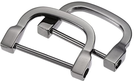 sourcing map 2stk. U Form Hufeisen D-Ringe Einschraubschnalle für DIY, Schwarz 30mm(1,18)