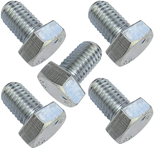 AERZETIX - C47376 - Lot de 5 pièce - Boulons M12x20 - à tête Hexagonale - Ø12x20mm - DIN 933 - Classe 8.8 - en Acier Zingué - Bricolage - Outillage d'assemblage/Quincaillerie