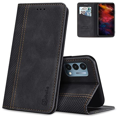 AKABEILA Hülle für OnePlus 7T Handyhülle Leder Flip Case Ständer PU Brieftasche Schutzhülle Klapphülle Tasche Case mit [Kartenfach] [Standfunktion] [Magnetisch]