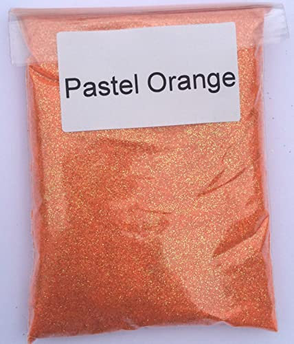 100g Fine Orange Craft Glitter Perfect for Arts & Crafts Project Fine Grade Sprinkle Sparkle Shine Bulk Resealable Bag Big Bag Christmas Grams Glitter, Pastel Orange