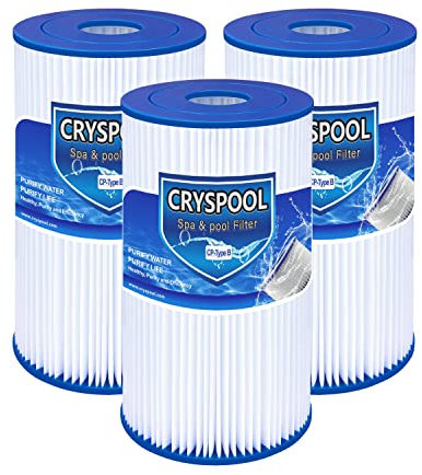 Cryspool® Typ B Filter, kompatibel mit 29005E, einfach zu setzende oberirdische Poolfilter, 3 Stück