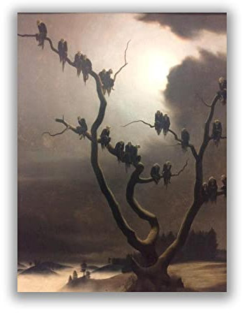 Geister auf einem Baum von Franz Sedlacek-Berühmte Wandkunstdrucke Druck auf Leinwand Poster ölgemälde Leinwandbilder für Wohnzimmer 40x56cm Rahmenlos