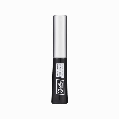 Sleek MakeUP Brow Getter Fibre Brow Gel, volumising, long-lasting formula, contains microfibres for fuller looking brows, Dark Brown, 5ml