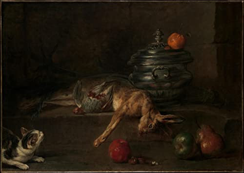 FROZBI Tela Parete Immagine Stampe e Quadri su Tela Riproduzione la Zuppiera d'argento di Jean-baptiste-siméon Chardin per la decorazione domestica 60x90cm