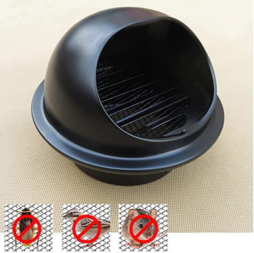 Duchunsheng Rejilla De Ventilación Redonda De Acero Inoxidable, Negro Ø 70/100/180/200mm Ventilación Cubrir con Malla De Pantalla, Campana para Uso Interior Exterior Cocinas Baños Aseos Garajes