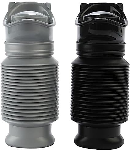 Topcloud Shrinkable Urinal, 2 Pack 750ml Male Female Portable Mobile Toilet Potty Pee Urine Bottle, Reusable Emergency Urinal for Camping Car Travel Traffic Jam and Queuing