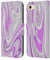 Head Case Designs Offizielle Suzan Lind Violett Weiß Grau Wirbel Aus Marmor Leder Brieftaschen Handyhülle Hülle Huelle kompatibel mit Apple iPhone 7/8 / SE 2020 & 2022