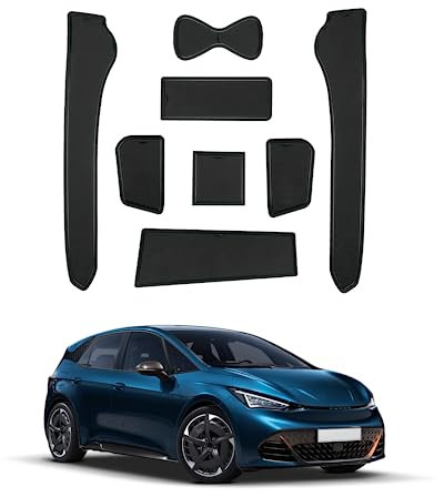 SHAOHAO für Seat Cupra Born 2023 2024 2025 V1 V2 V3 EV e-Boost Gummimatten Mittelkonsole Antirutschmatten Getränkehaltermatt Türschlitzmatte Aufbewahrungsbox Rutschfestermatte Autozubehör Schwarz