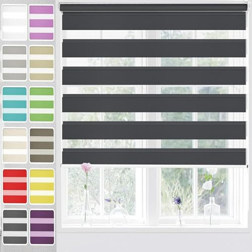 Dachfenster Rollo Verdunkelungsrollo, 45 x 150 cm Adjustable and Lightweight, Verdunkelungsrollo für Dachfenster inkl. Montagematerial, für Fenster, Dunkelgrau