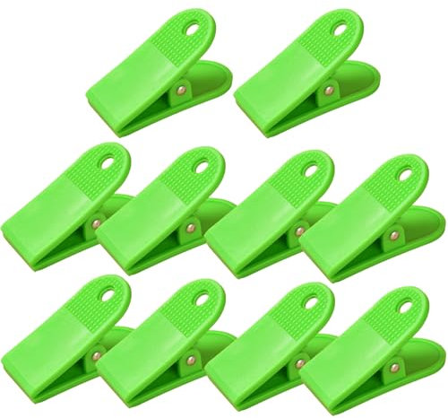 Büroklammern Kunststoff, 58mm Große Scharnier Klammern Briefklemmer, Bulldogge Binder Clips für Büros Küche Hause, 10er Pack GRüN