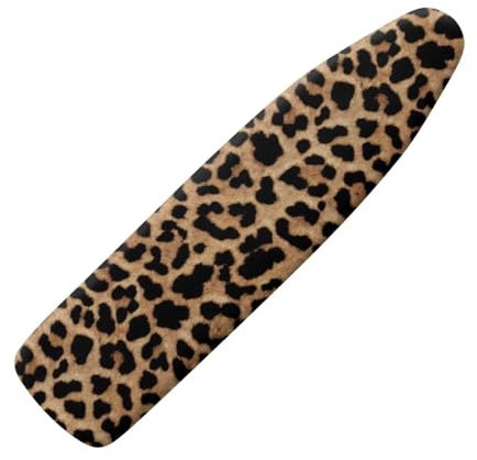 HUGS IDEA Classic Brown Leopard Print Ironing Board Cover with Elastic Edges, Heat Reflective Ironing Board Pad Protector Cover Replacement Accessories