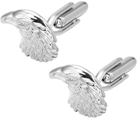 AVLUZ Silberne Adler-Manschettenknöpfe, Herren-Hemd-Business-Hochzeits-Manschettenknöpfe, personalisiertes Geschenk