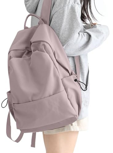 HYC00 Zaino Scuola Media e Superiore, Università Leggero Resistente all'Acqua, Casual Daypack per Ragazza e Ragazzo, Cartella Adolescente per PC 15.6 Pollici, Viola L