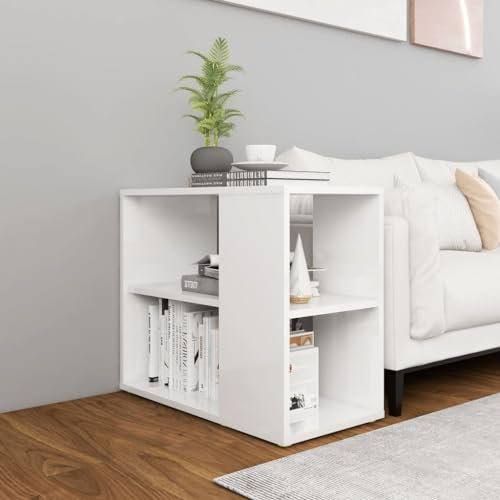 CKioict Buffetschrank modern Küchenschrank Vitrinenschrank Beistelltisch Hochglanz-Weiß 60x30x50 cm Holzwerkstofffür Küche, Wohnzimmer, Esszimmer