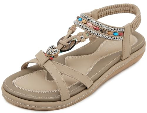 Vunavueya Sandales Mode Femme Tongs Sandales Chaussures Sandale Plate 04 Beige 40