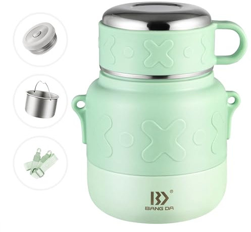 La Comvi Food flasks for hot Food - 800ML - Upto 12h hot & 24h Cold - Thermal Insulated Soup Flask - thermas Food Container - Vacuum Lunch Box - 316 Stainless Steel - Green
