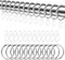 Littlegaofeithing 24Pcs Anneaux de Rideau en Métal 30 mm,Anneaux de Rideau Silencieux avec 24 Crochets en Plastique,pour Suspendre Rideaux Douche Porte Fenêtre Tringles à Rideaux (Argent)